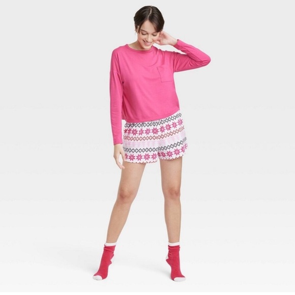 Colsie Pants - NWT Women's 3pc Socks and Pajama Set, Pink - Great Gift!